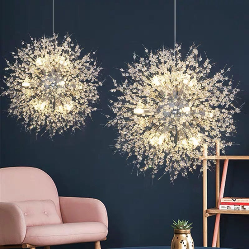 Gold Chrome Elegant Dandelion Pendant Light