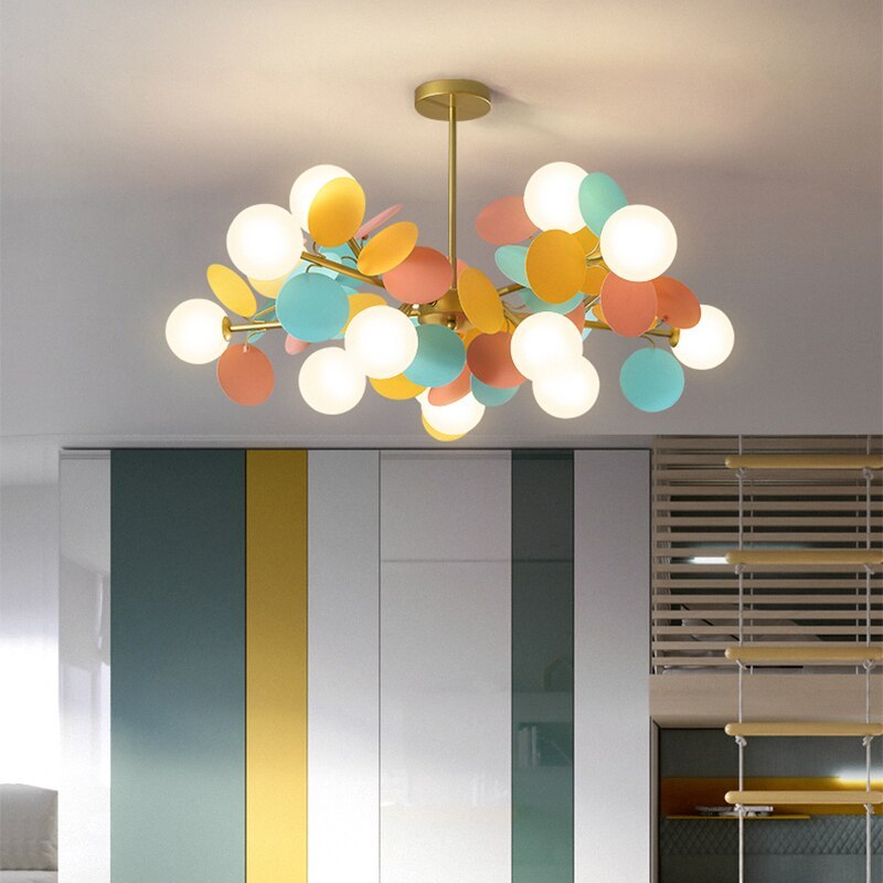Chandelier Ceiling Floral Branch Multicoloured For Living Room