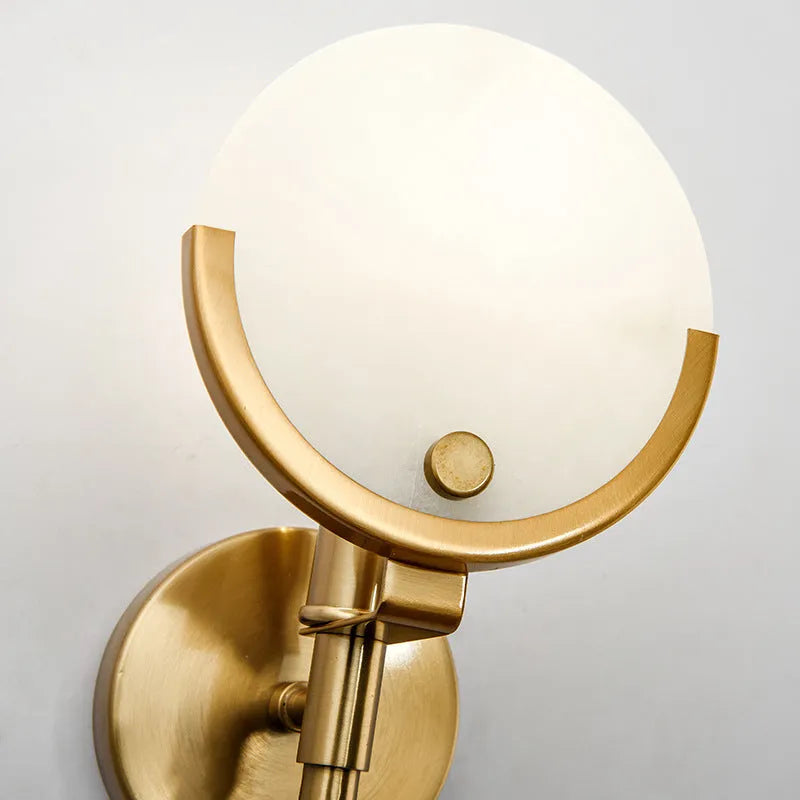 Dolomite Shade Wall Lamp With LED Gold Ball