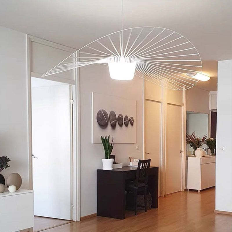 Warm Ambient Glow Floral Fabric Pendant Light