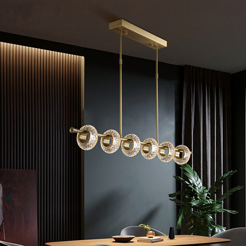 Elegant Crackle Glass Shade Gold Brass Pendant Lamp