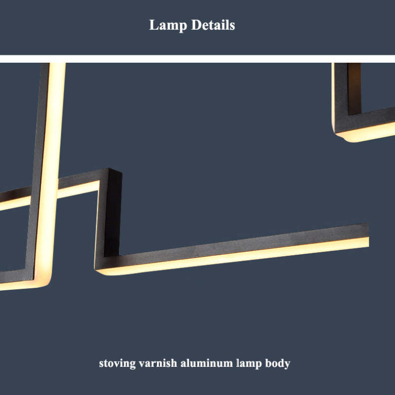 Durable Design Black and Gold Linear Metal Pendant Light