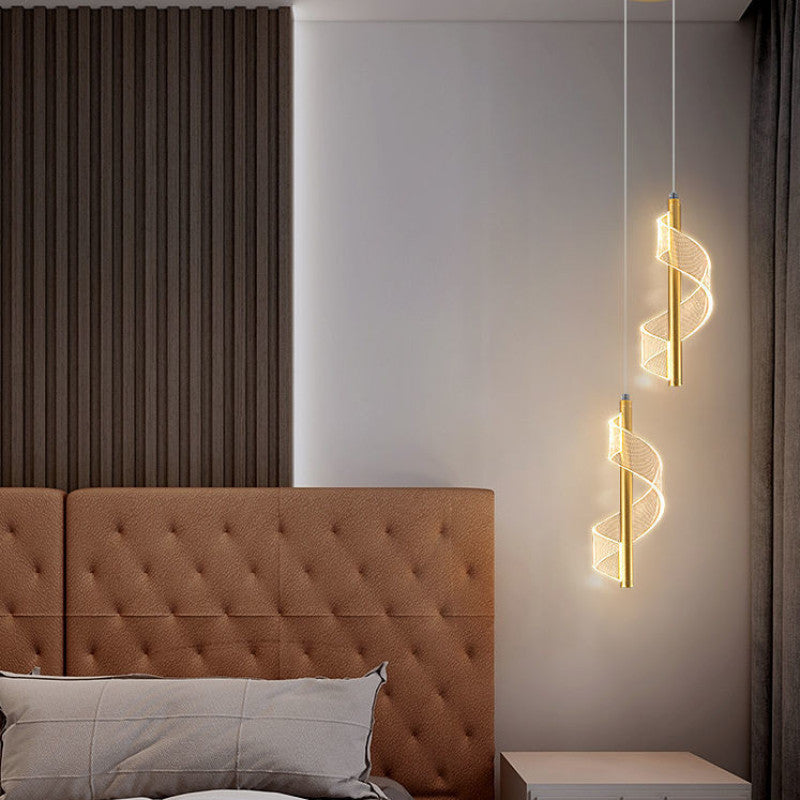 Pendant Vintage Gold Light Ribbon For Ambience