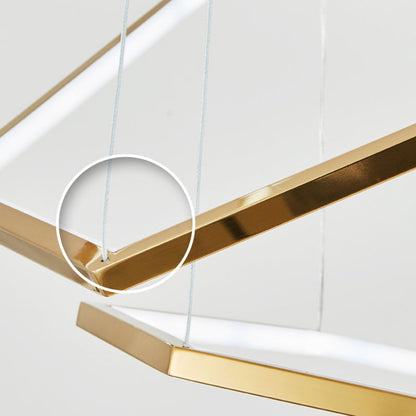 Gold Finish Geometric Metal Pendant Light
