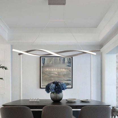 Pendant Light Durable Metal Linear Double Wave