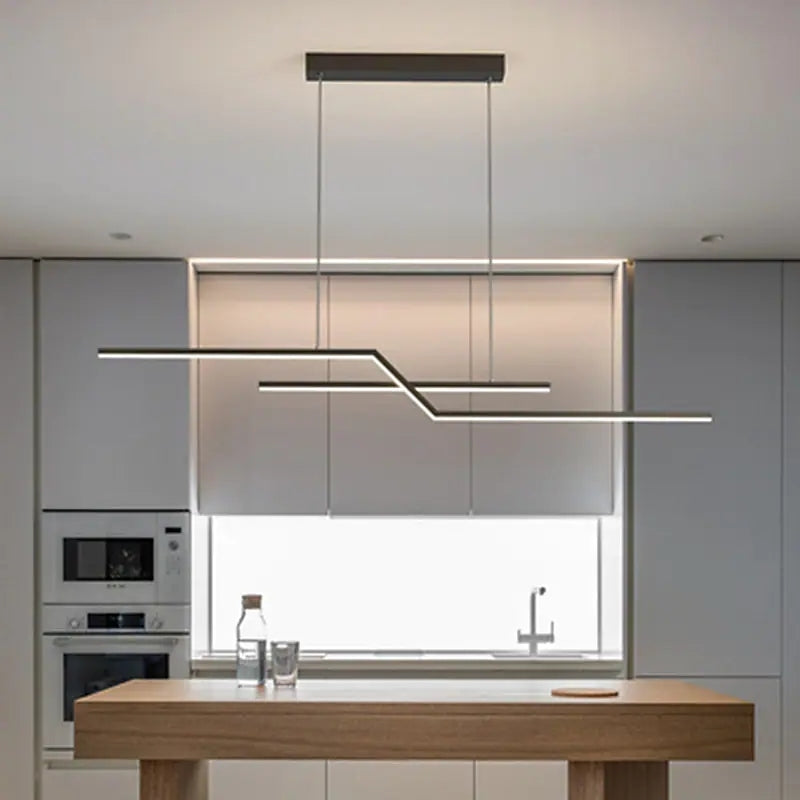 Pendant Light For Living Room Ambience Black Gold Linear