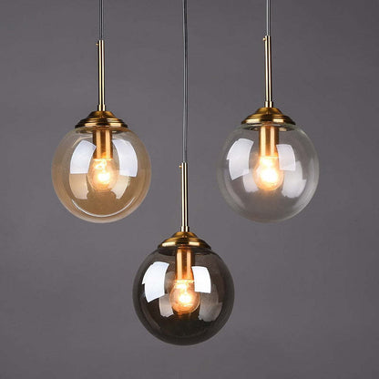 Smoke Amber Elegant Ambience Art Glass Bubble Pendant Light