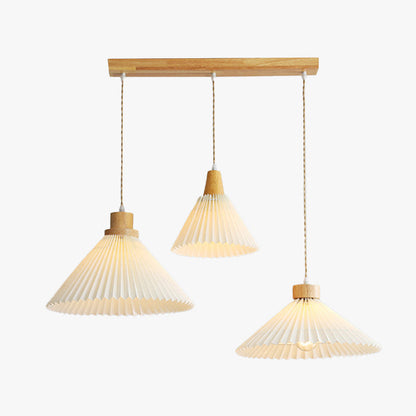 Ambient Glow Wood Pendant Light Umbrella Shape