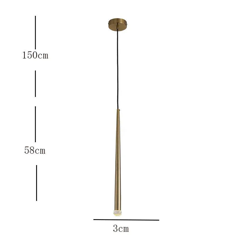 Illumination Ample With Light Pendant Linear Gold