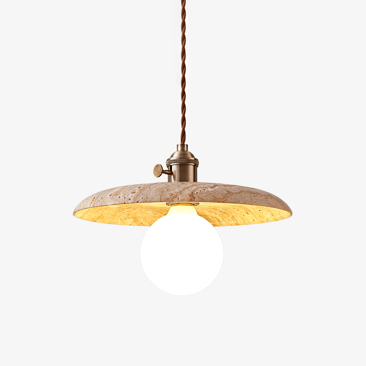 Soft Ambient Glow Travertine Pendant Light
