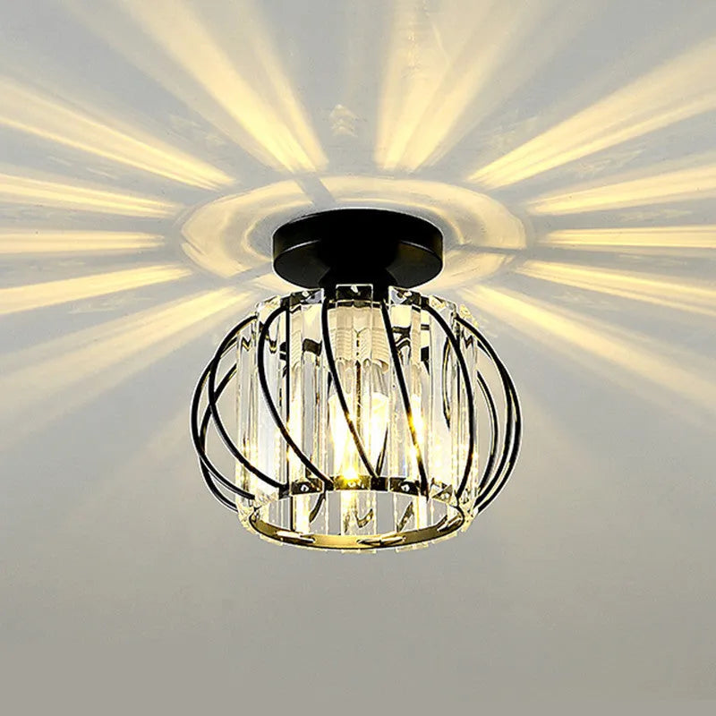 Gold Or Black Finish Luxe Crystal Ceiling Light