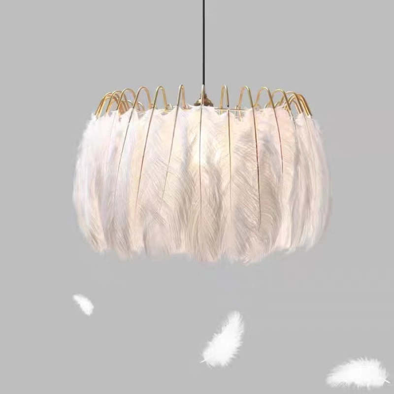 Warm Ambience And Luxurious Soft Glow Elegant Feather Pendant Light