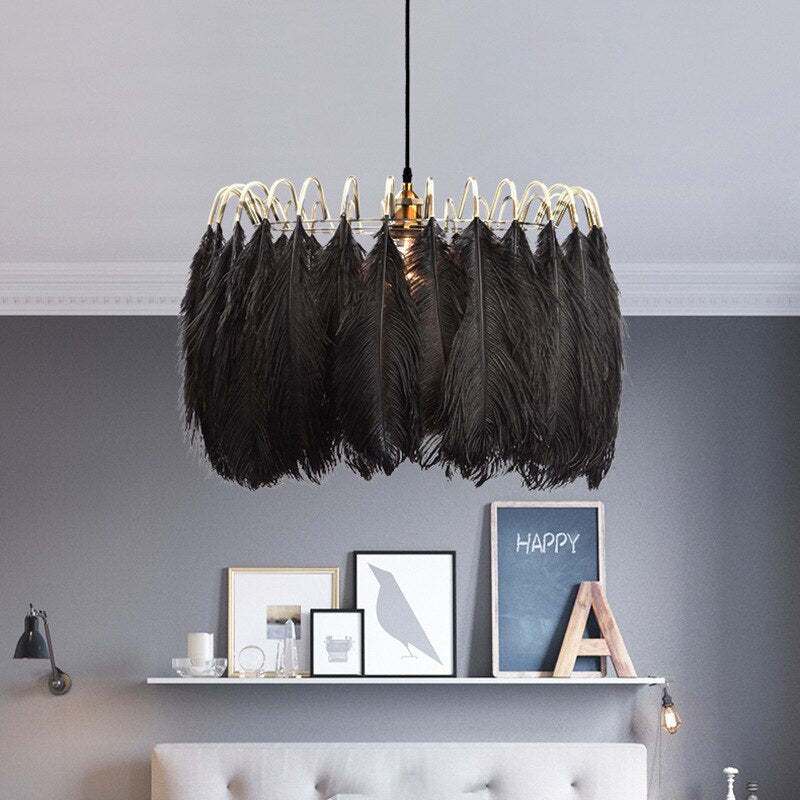 Warm Ambience And Luxurious Soft Glow Elegant Feather Pendant Light