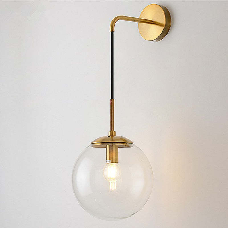 Single Head Nordic Glass Ball LED Wall Reading Lamp