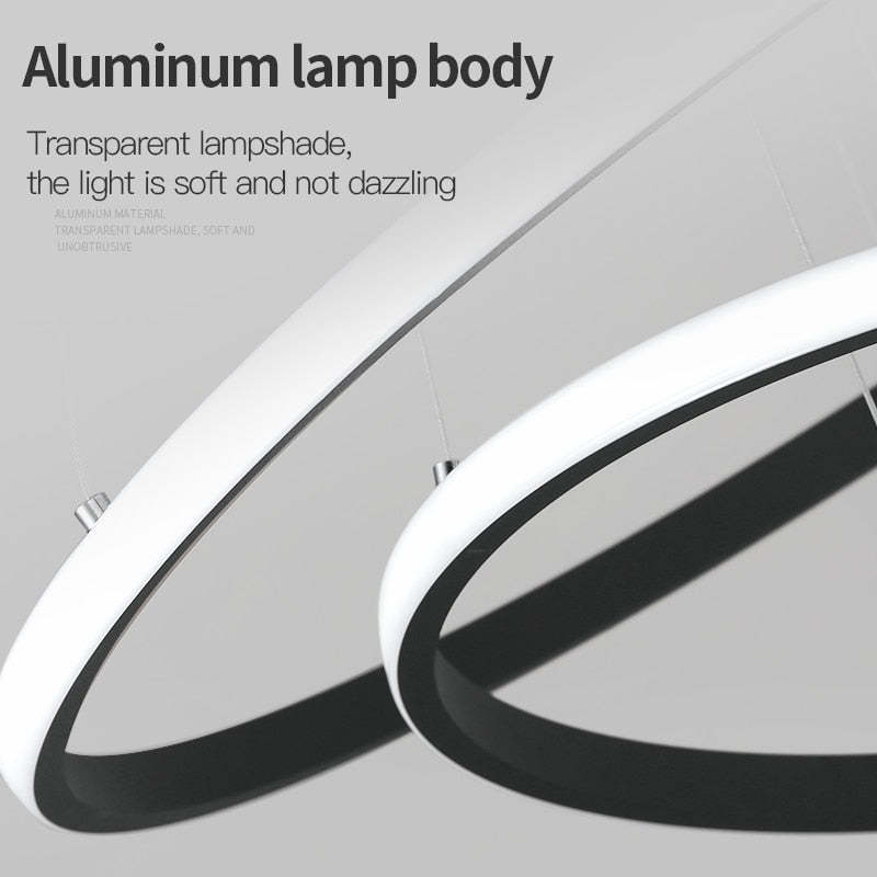 Adjustable Rings Dimmable Ring Pendant Light