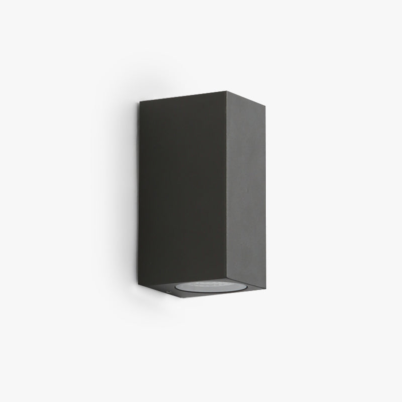 Outdoor Wall Light With LED Minimalist Black Metal Square