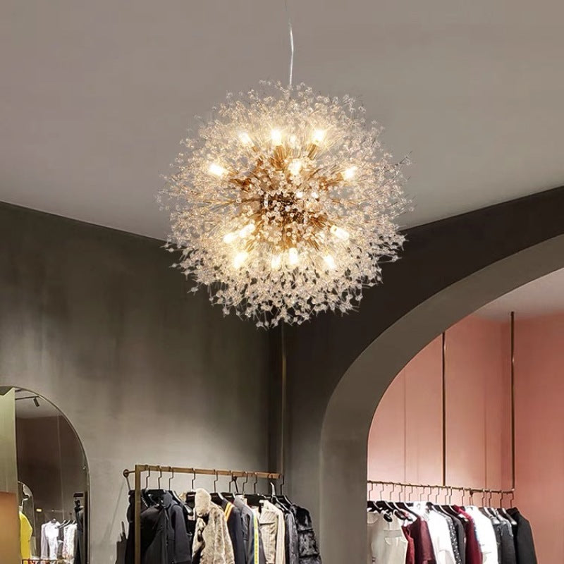 Gold Chrome Elegant Dandelion Pendant Light