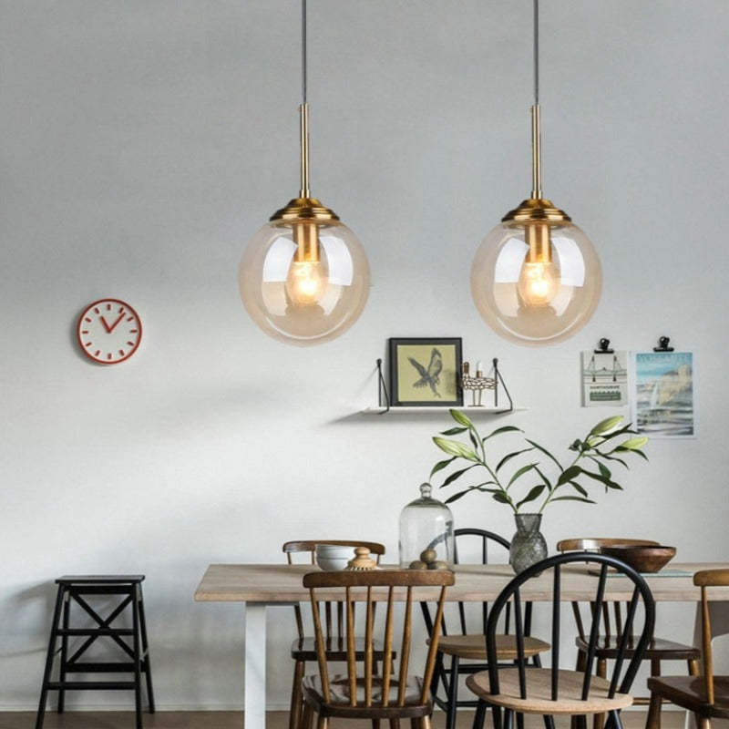 Smoke Amber Elegant Ambience Art Glass Bubble Pendant Light