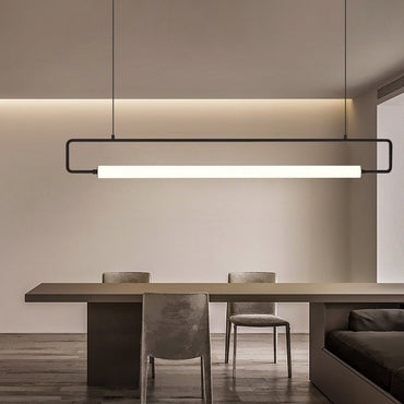 Gold and Black Modern Rectangular Ambient Glow Pendant Light