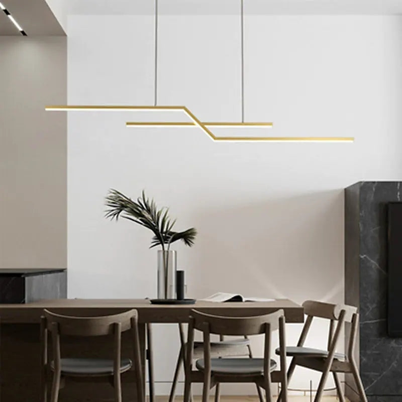 Pendant Light For Living Room Ambience Black Gold Linear