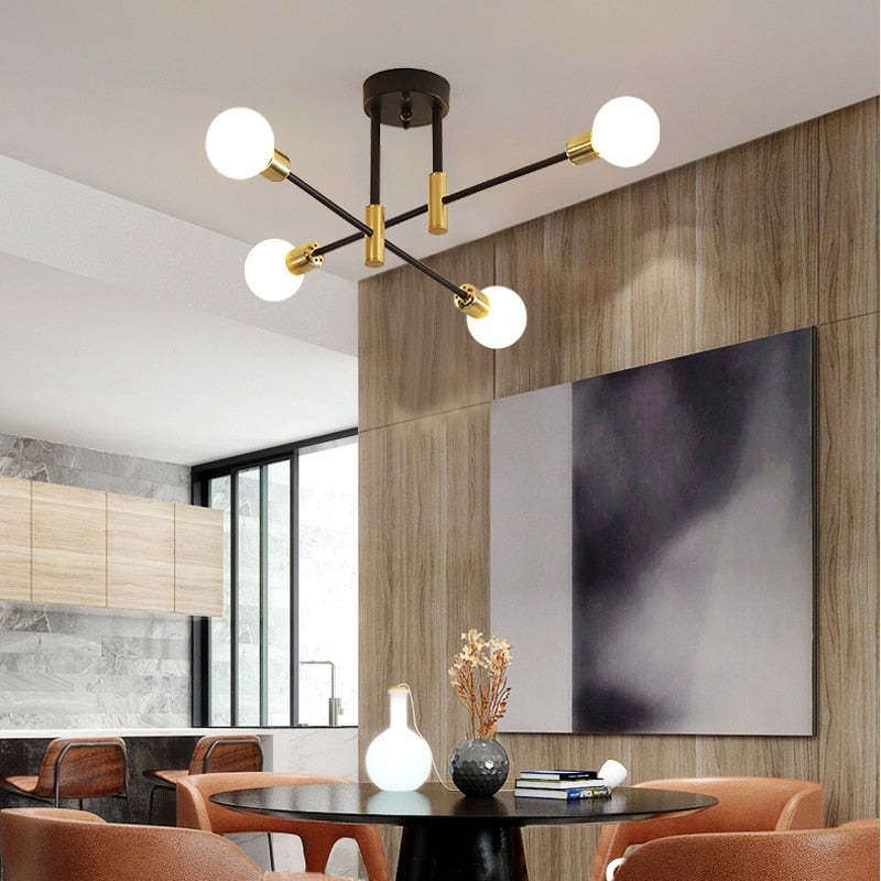 Flush Mount Ceiling Light Metal Retro Satellite