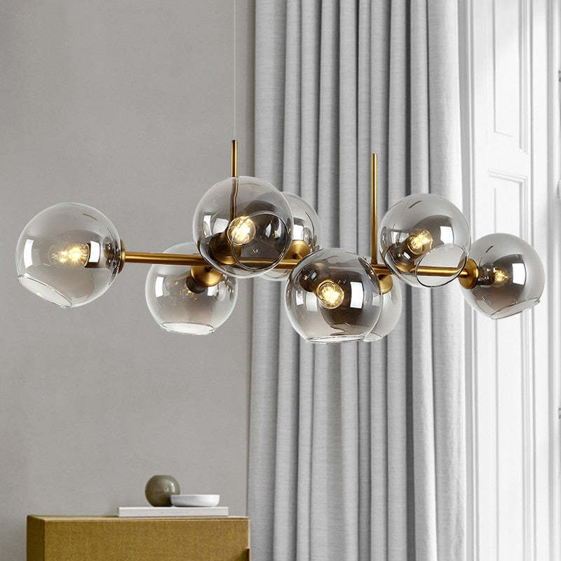 Pendant Light with Glass Globe for Ambient Living Room Ambiance
