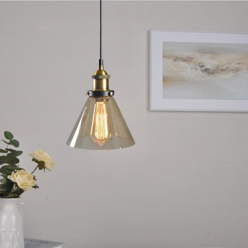 Adjustable Cord Industrial Glass Pendant Light
