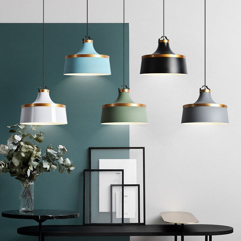 Modern Colorful Pendant Light Metal Shade