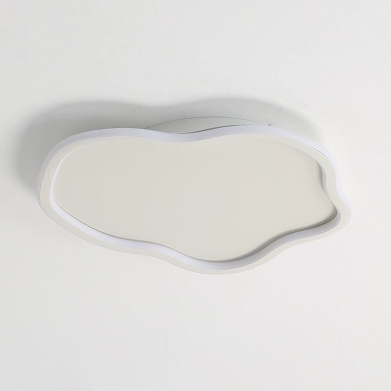 Contemporary Metal Flush Mount Ceiling Light White And Black NovaGlow
