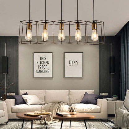Rustic Geometric Black Finish Pendant Light For Ambient Glow