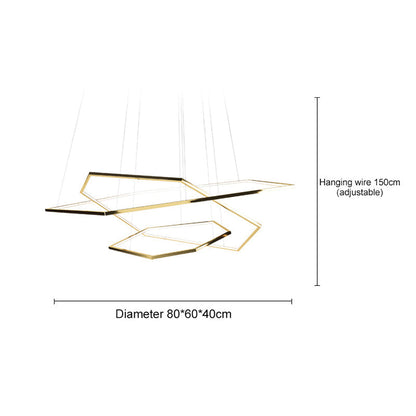 Gold Finish Geometric Metal Pendant Light