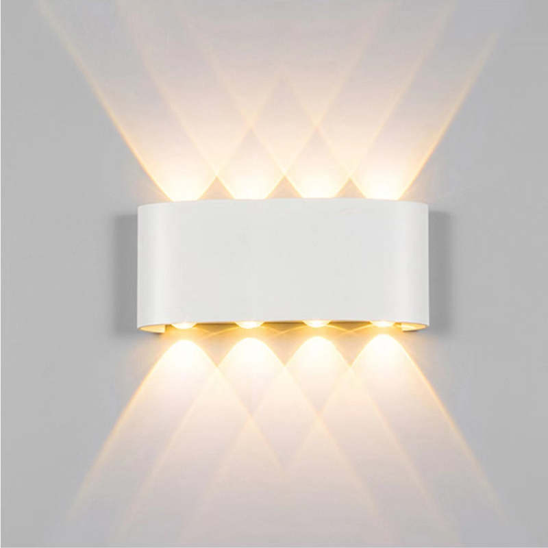 Metal Black And White Waterwave Finish Rectangular Outdoor Wall Light