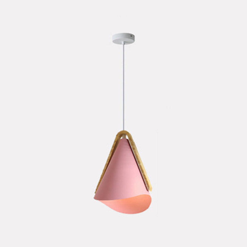 Warm Ambience Cone Metal and Wood Pendant Light