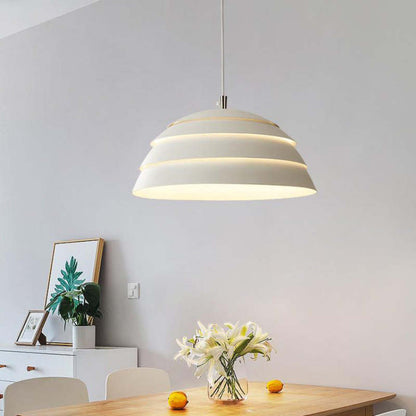 Warm Glow Metal Semi Globe Pendant Light