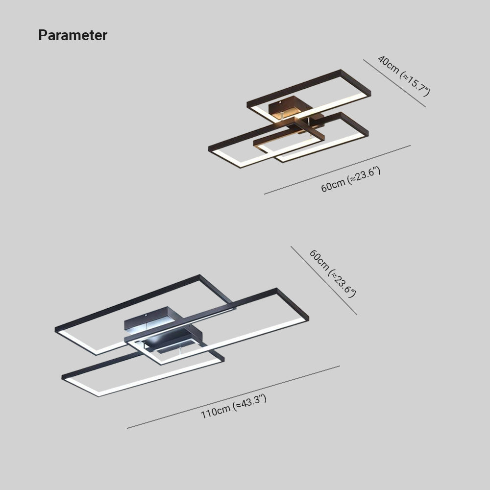 Flush Mount Rectangular Ceiling Light Dual Colour
