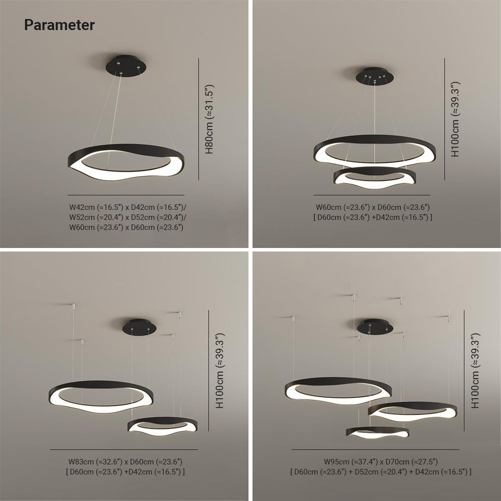 Black Or White Modern Round Pendant Light For Dining Room