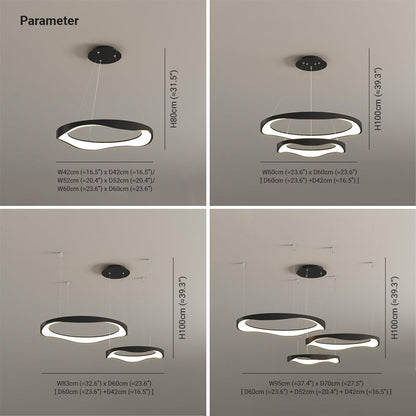 Black Or White Modern Round Pendant Light For Dining Room