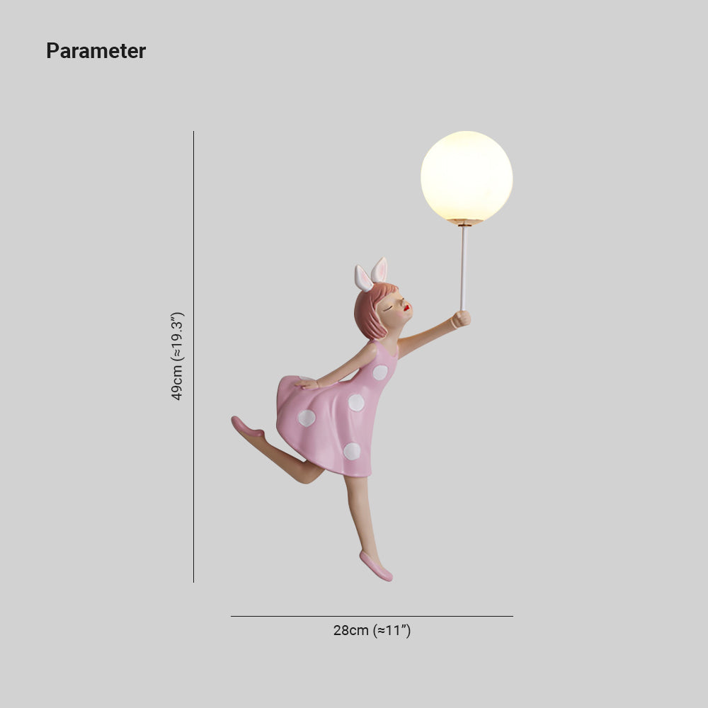 Balloon Wall Lamp For Kids Room In Blush Pink