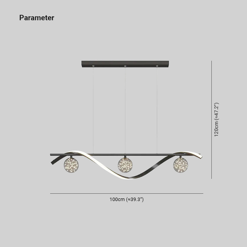 Pendant Light with Graceful Glass Globes Arc