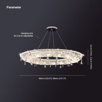 Pendant Light for Living Room Ambience Round Crystal Ring