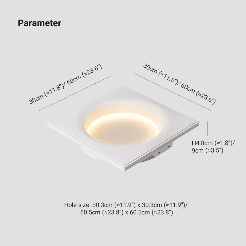 White Metal And Gypsum Moonlit Wall Light
