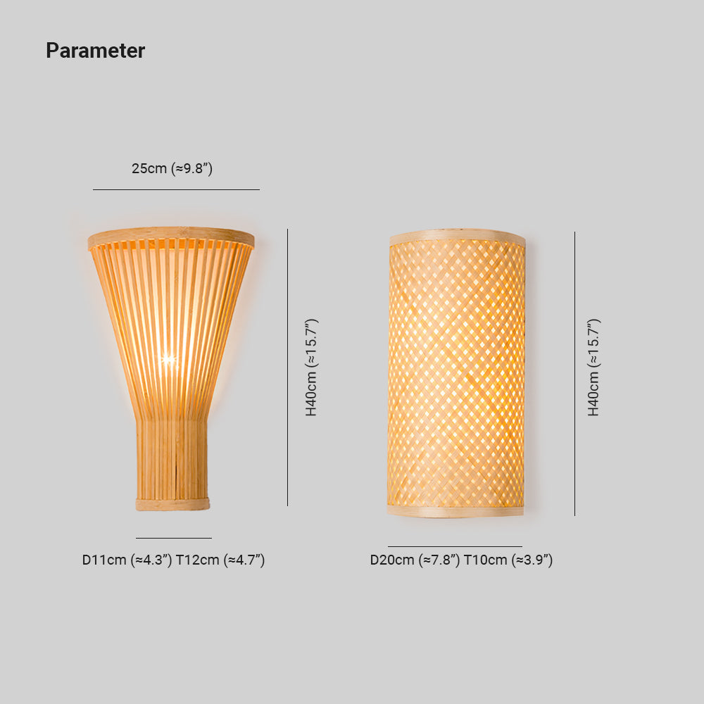 Wall Mounted Rattan Led Bedside Lamp For Bedroom