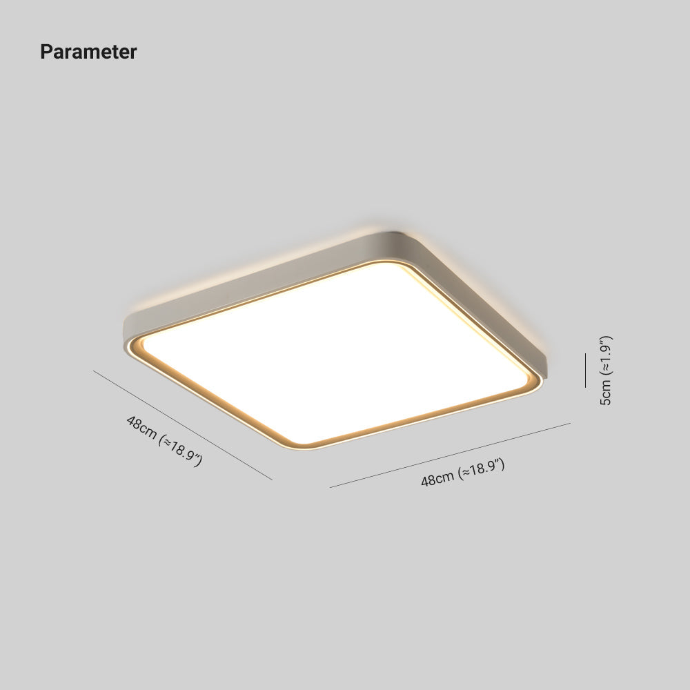 Metal Flush Mount Ceiling Light Round Square Gold Minimalist