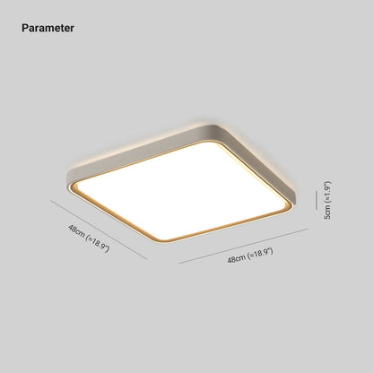 Metal Flush Mount Ceiling Light Round Square Gold Minimalist