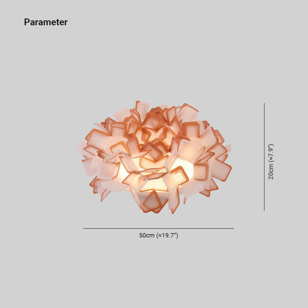 Seven Colour Options Flush Mount Ceiling Light With Floral Art Deco