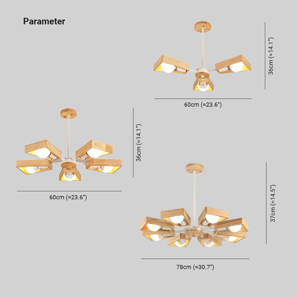 Rotatable Nordic Wooden Pendant Light