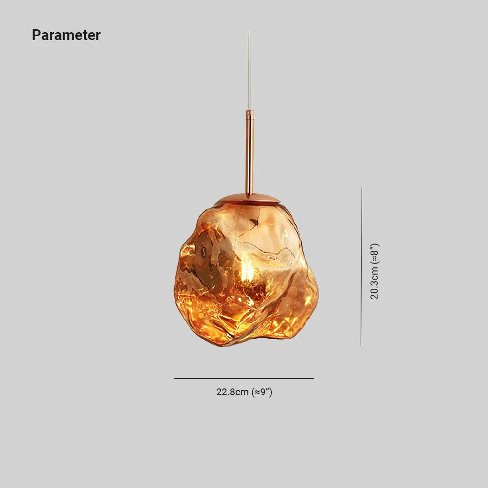 Adjustable Height Lava Glass Pendant Light