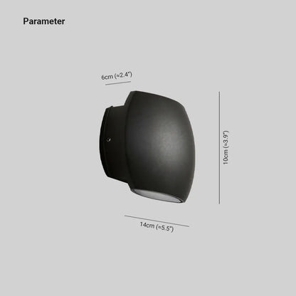 Black Grey IP65 Outdoor Metal Geometric Wall Light