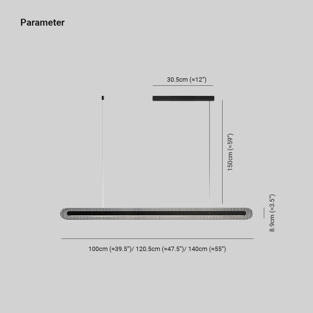 Minimalist Living Room Black Metal Linear Pendant Light