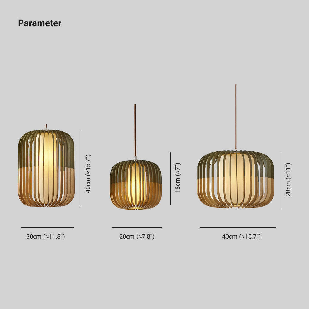 Adjustable Three Color Ambiance Wood Pendant Light